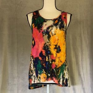 size S multi/ water colored Cable & Gauge tank top